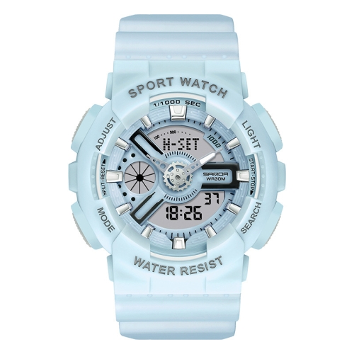 

SANDA Outdoor Leisure Waterproof Multifunctional Luminous Electronic Watch(Sand Haze Blue Women)