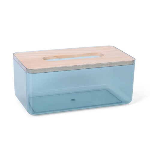 

2 PCS Household Living Room Transparent Tissue Storage Box, Color: Large (Blue)