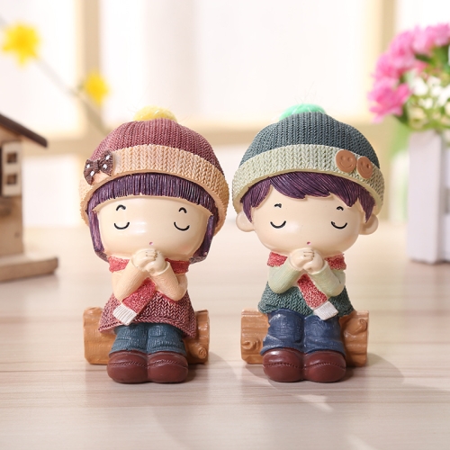 

2 Sets Resin Crafts Creative Home Furnishings Car Doll Ornaments Couple Gifts, Size: 6.5 x 6 x 10.5cm