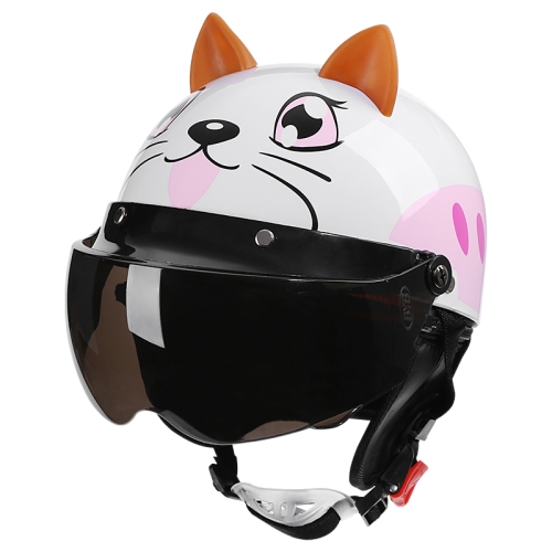  Casque Moto Enfant avec des Oreilles De Chat Léger Et