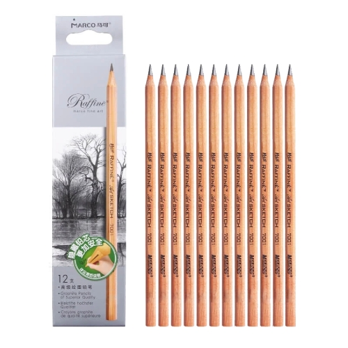 

2 Boxes Marco 7001 Sketch Pencil Children Original Wooden Word Learning Stationery Art Calligraphy Drawing Pencil, Lead hardness: 3B