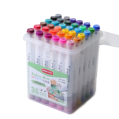 

NORA Children Art Graffiti Double-Headed Marker Pen Set Specification： White Pole 36 Color Water-based Marker