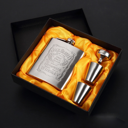 

Portable Stainless Steel Hip Flask Set With Wine Glass Funnel(7OZ Jack Yellow Grunge)