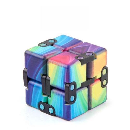 

3 PCS Unlimited Magics Cube Colorful UV Printing Pocket Magic Cube Variety Folding Fingertip Magic Cube Decompression Toy(NO.168-8-37 Color Stripe Pattern )