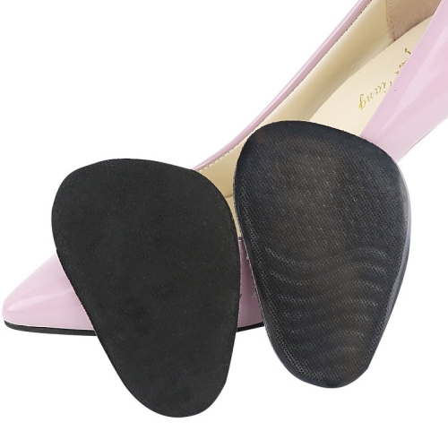 

5 Pairs Anti-Slip Sole Pads For High Heels Gel Crystal Comfortable Half Pads, Colour: Flannel Black