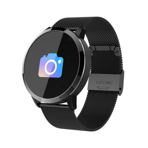 

Q8 OLED Color Screen Fashion Smart Watch IP67 Waterproof, Support Heart Rate Monitor / Blood Pressure Oxygen / Fitness Tracker(Black steel strap)