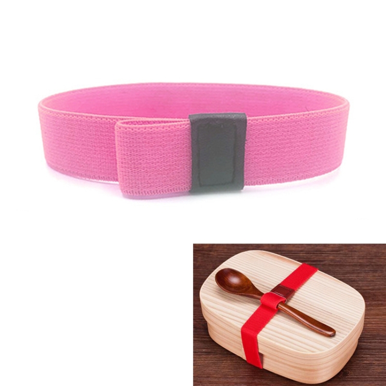 

12pcs Lunch Box Straps High Elastic Double-Layer Fixed Paste Belt (Pink)