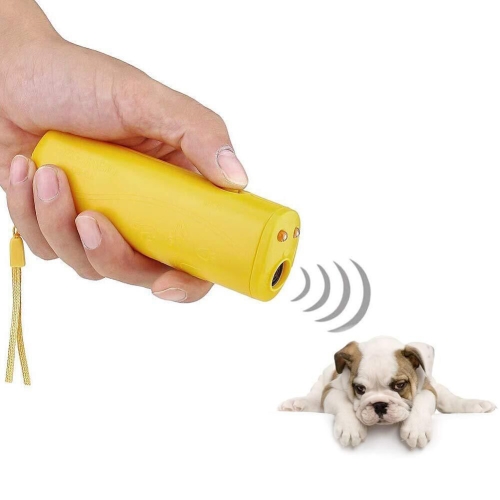 

LED Flashlight Ultrasonic Dog Repeller Portable Dog Trainer, Colour: Single-headed Yellow(Colorful Package)
