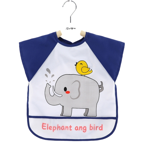 

2 PCS Baby Eating Gown Children Waterproof Apron, Colour: Sleeveless Elephant(90cm)