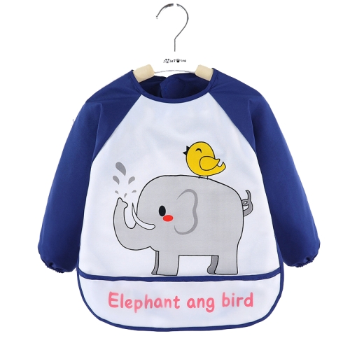 

2 PCS Baby Eating Gown Children Waterproof Apron, Colour: Long-sleeved Elephant(90cm)