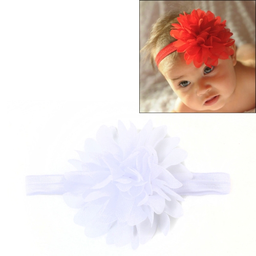 Bandeau élastique pour bébé fille avec bandeau à fleurs (blanc)