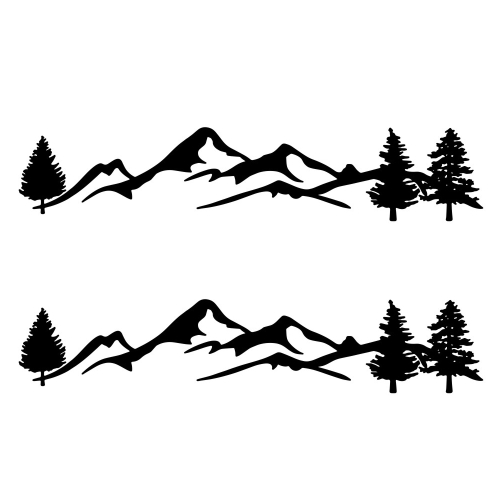 

2 PCS D-791 Mountain Forest Car Sticker SUV Off-Road Vehicle Body Sticker Rear Windshield Car Sticker(Black)