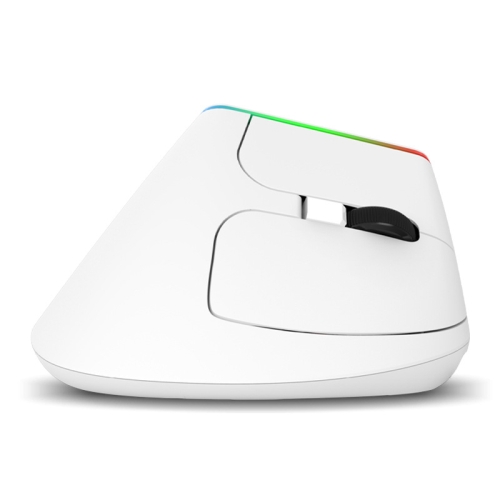 DELUX M618C 6 Keys 1600 DPI RGB Vertical Wireless Bluetooth Dual Mode Mouse(White)