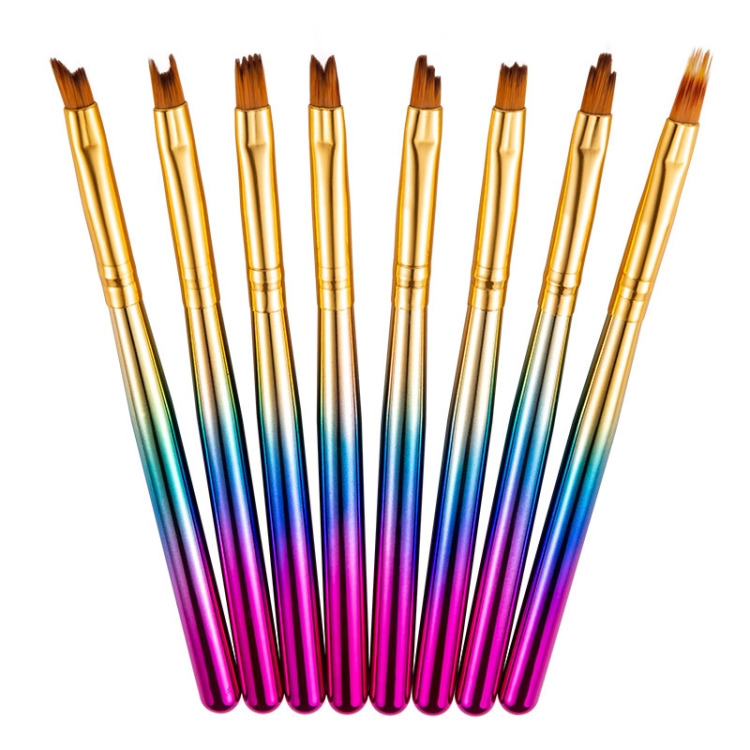 

8 In 1 Nail Art Flower Pen Painted Pen Rainbow Gradient French Phototherapy Nail Pen(Flower Petal Pen )
