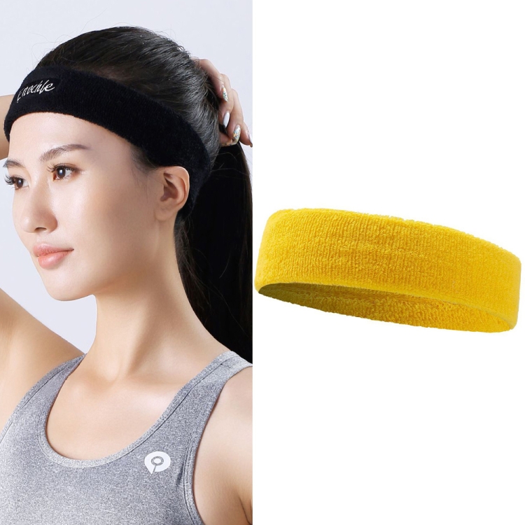 

2 PCS Enochle Sports Sweat-Absorbent Headband Combed Cotton Knitted Sweatband(Yellow)
