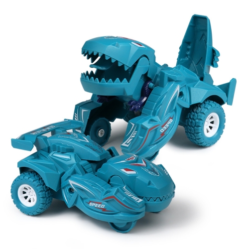 

2 PCS Dinosaur Deformation Car Children Inertial Sliding Car Model Toy(Cyan )