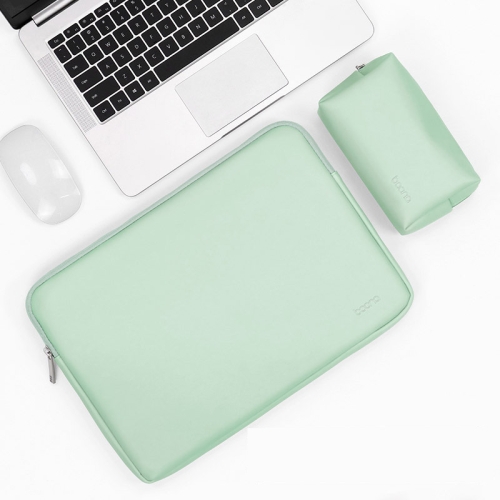 

Baona BN-Q001 PU Leather Laptop Bag, Colour: Mint Green + Power Bag, Size: 16/17 inch