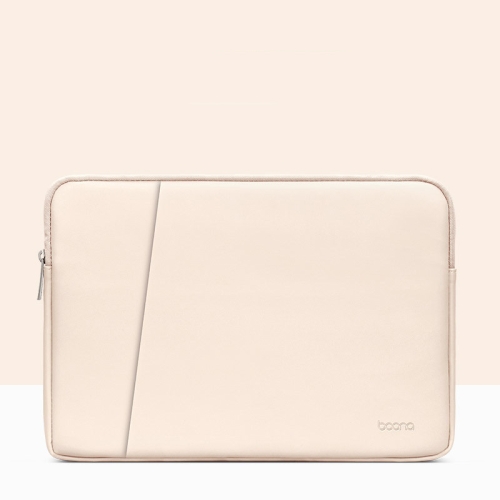 

Baona BN-Q001 PU Leather Laptop Bag, Colour: Double-layer Apricot, Size: 15/15.6 inch