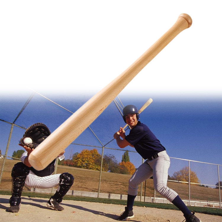 HeavyDuty Solid Wood Baseball Bat, Size 84cm