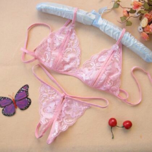 3 PCS Lady Lotion Open Sexy Lace Three-Point Erotic Lingerie Open