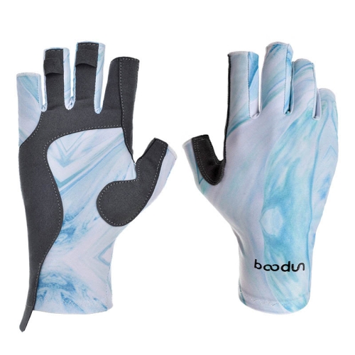 

BOODUN P111439 Summer Fishing Gloves Outdoor Non-Slip Ice Silk Sunscreen Fishing Gloves, Size: M(Cyan)