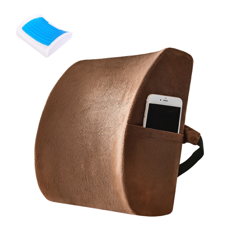 

Office Waist Cushion Car Pillow With Pillow Core, Style: Gel Type(Suede Brown)