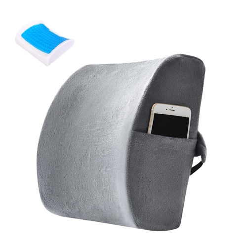 

Office Waist Cushion Car Pillow With Pillow Core, Style: Gel Type(Suede Gray)