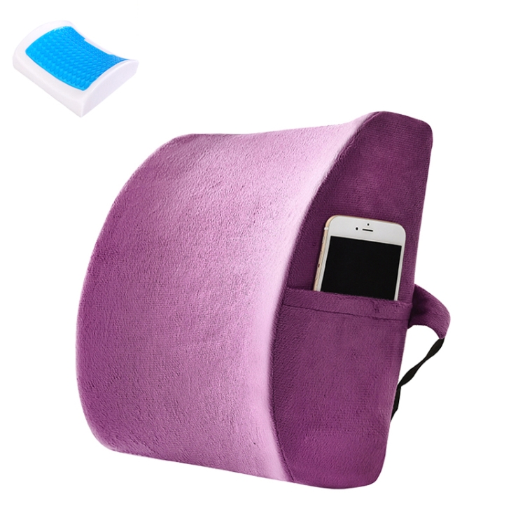 

Office Waist Cushion Car Pillow With Pillow Core, Style: Gel Type(Suede Purple)