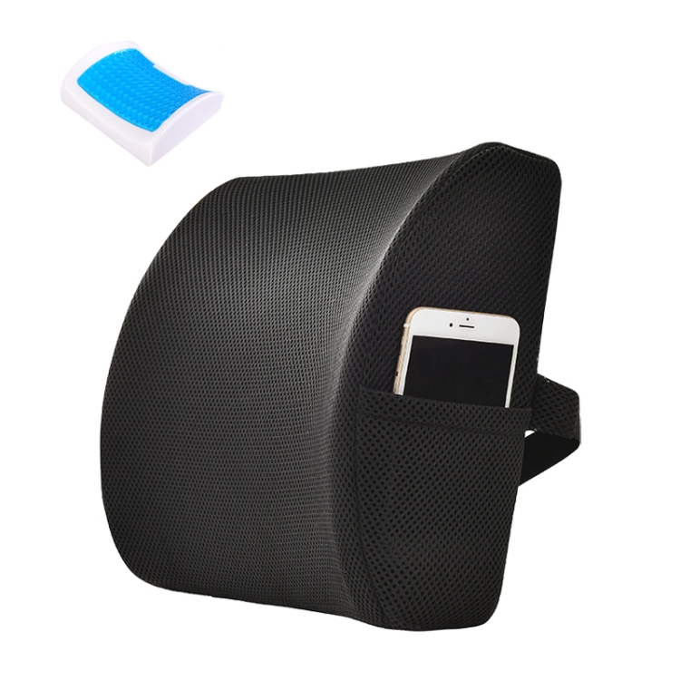 

Office Waist Cushion Car Pillow With Pillow Core, Style: Gel Type(Mesh Black)