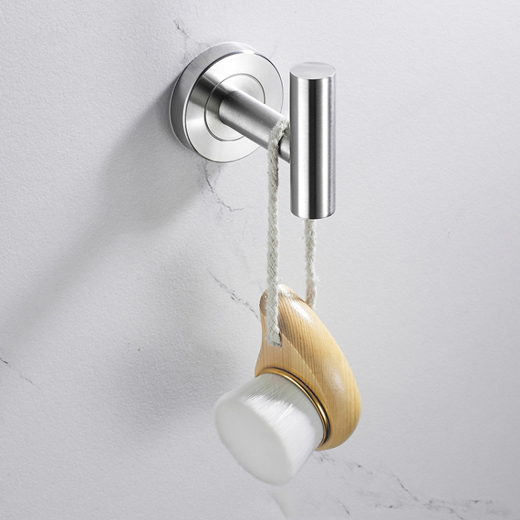 

304 Stainless Steel With Grooved Bathroom Pendant Bathroom Shelf,Style: Wire Drawing Hook