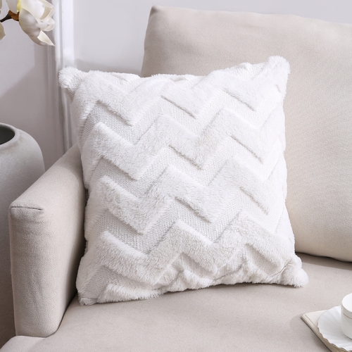 

Double-Sided Plush Pillow Home Sofa Cushion Pillowcase, Size: 45x45cm Without Core(White Big Waves)