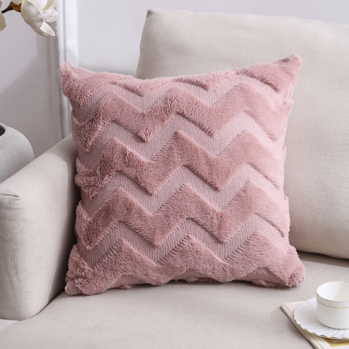 

Double-Sided Plush Pillow Home Sofa Cushion Pillowcase, Size: 45x45cm Without Core(Pink Big Waves)