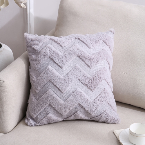 

Double-Sided Plush Pillow Home Sofa Cushion Pillowcase, Size: 45x45cm Without Core(Gray Big Waves)