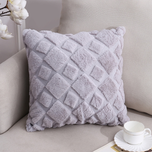 

Double-Sided Plush Pillow Home Sofa Cushion Pillowcase, Size: 45x45cm Without Core(Gray Square)