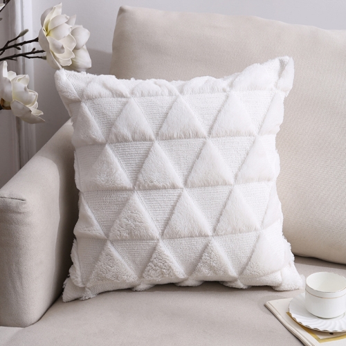

Double-Sided Plush Pillow Home Sofa Cushion Pillowcase, Size: 45x45cm Without Core(White Positive Triangle)