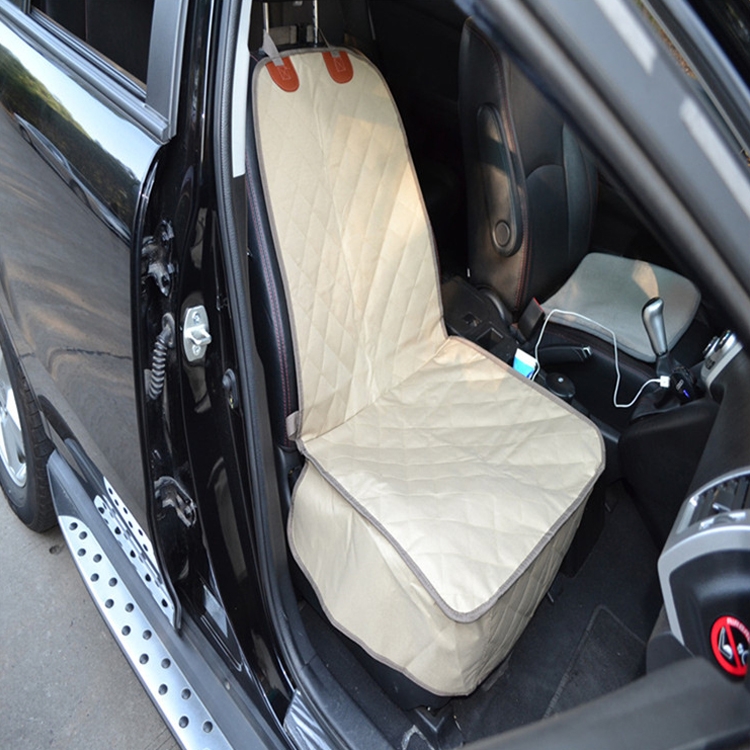 

Car Pet Mat Front Seat Anti-wear Dog Mat Non-slip Oxford Cloth Human Pet Dual-use Mat(Khaki)
