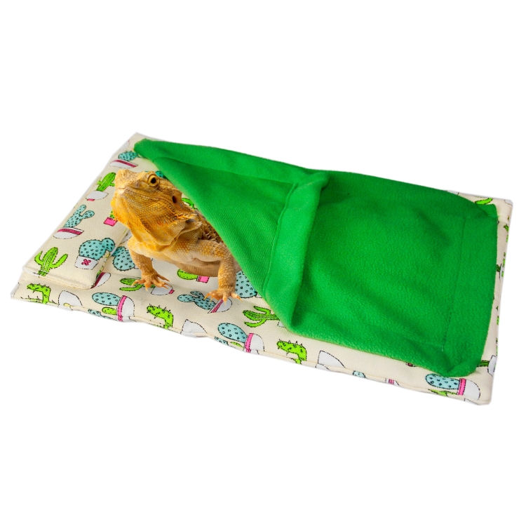 

Gecko Lizard Reptile Sleeping Bag With Pillow Hamster Pet Sleeping Bag (Green)