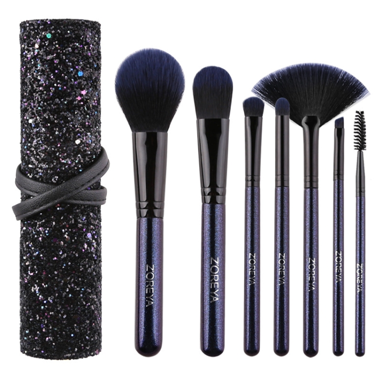 

ZOREYA ZS713 7 In 1 Makeup Brush Set Wooden Handle Beauty Tool Brush(Brush + Storage Bag)