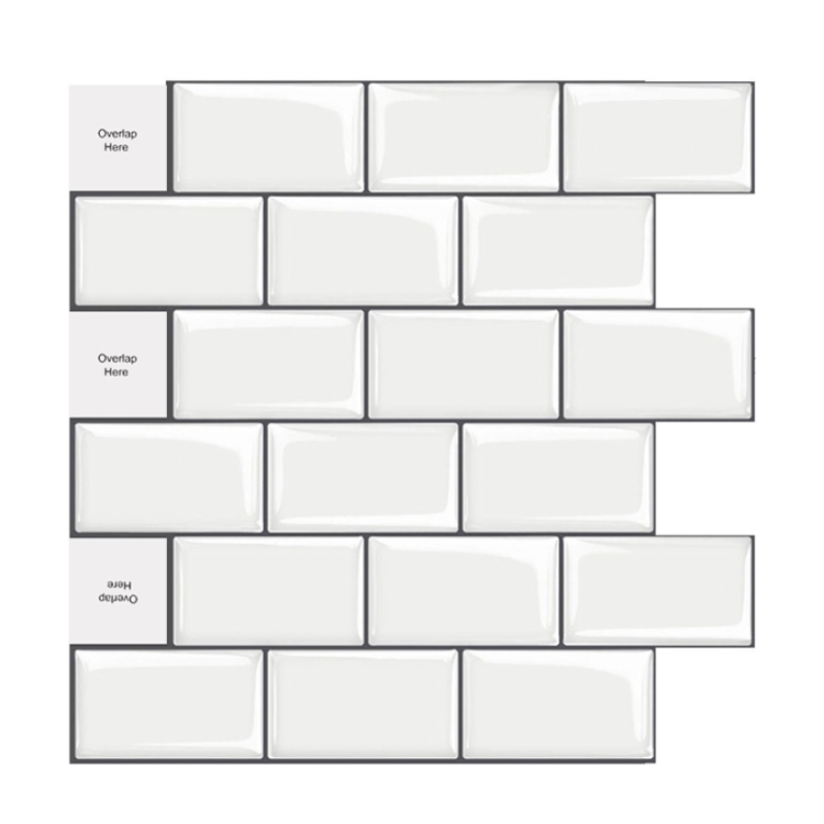 

2 PCS 3D Crystal Epoxy Self-Adhesive Wall Sticker Bathroom Simulation Tile Sticker(MT1010)