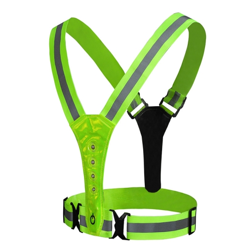 

LED Reflective Vest High Stretch Outdoor Reflective Vest Traffic Safety Reflective Clothing( Green)