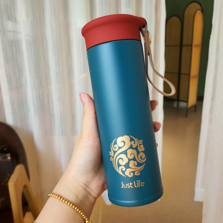 

304 Stainless Steel Double-Layer Retro Thermos Mug Business Portable Cup(Ink Green)