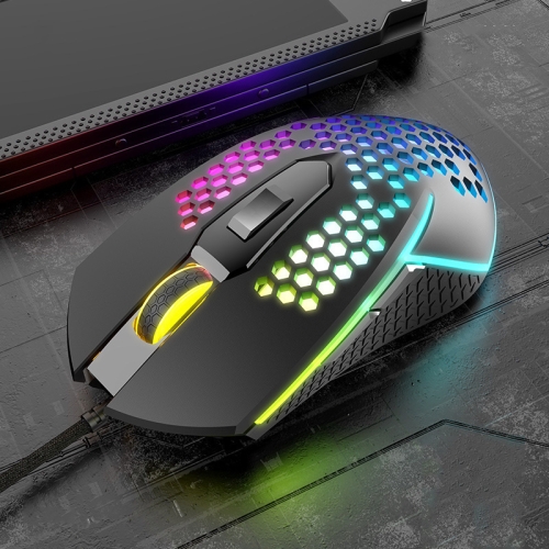 

K-Snake X8 6 Keys Wired Luminous Mouse Precise Positioning Gaming Mouse, Cable Length: 1.5m(Black)