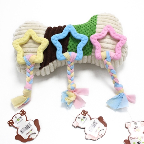 

3 PCS Pet Toys TPR Bite Resistance Dog Supplies Cotton Rope Cloth Toys, Specification: Star(Random Color Delivery)