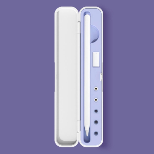 

Silicone Stylus Protection Storage Box Box For Apple Pencil 1 / 2 , Specification: 8mm (Clove Purple)