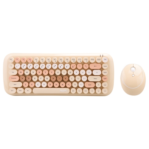 

MOFii Candy Punk Keycap Mixed Color Wireless Keyboard and Mouse Set(Milk Tea Color)