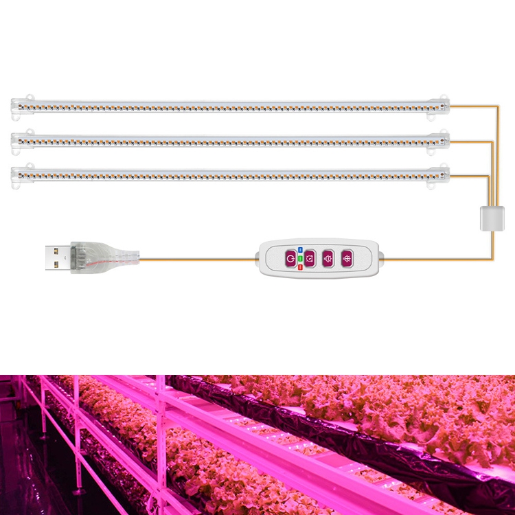 

LED Plant Growth Lamp Time Potted Plant Intelligent Remote Control Cabinet Light, Style: 50cm Three Head(Pink)