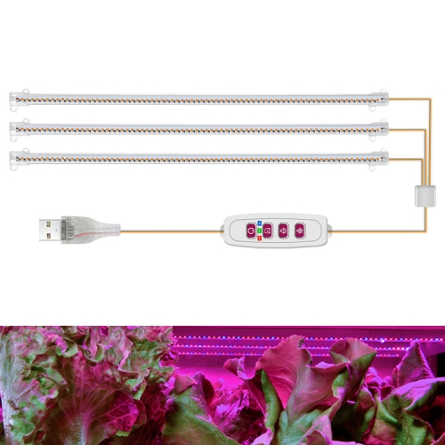 

LED Plant Growth Lamp Time Potted Plant Intelligent Remote Control Cabinet Light, Style: 50cm Three Head(Red Blue)