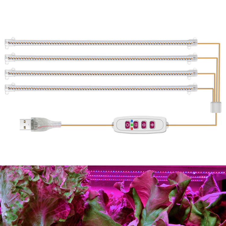 

LED Plant Growth Lamp Time Potted Plant Intelligent Remote Control Cabinet Light, Style: 50cm Four Head(Red Blue)