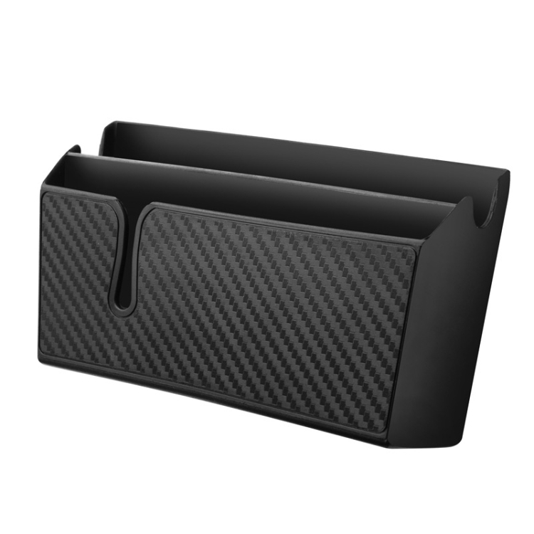 

2 PCS DM-020 Car Sticky Carbon Fiber Storage Bag Car Mobile Phone Storage Box Large
