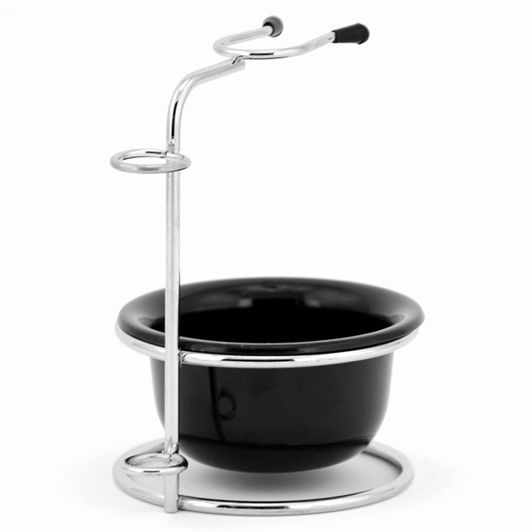 

Men Facial Cleansing Shaving Brush Alloy Dish Rack Set(Shelf + Bowl)